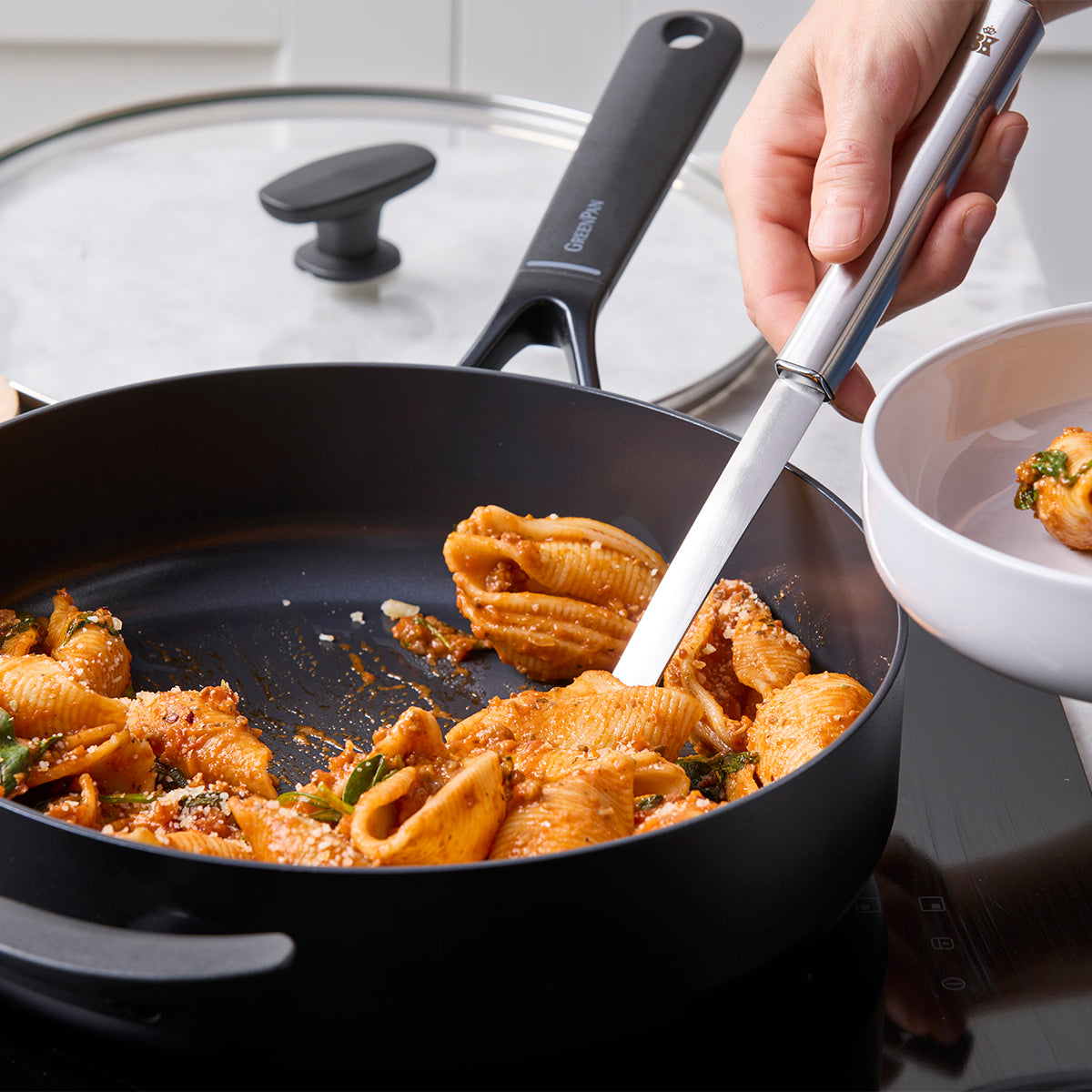Smart Ceramic Non-Stick 4.2-Litre Sauté Pan with Lid