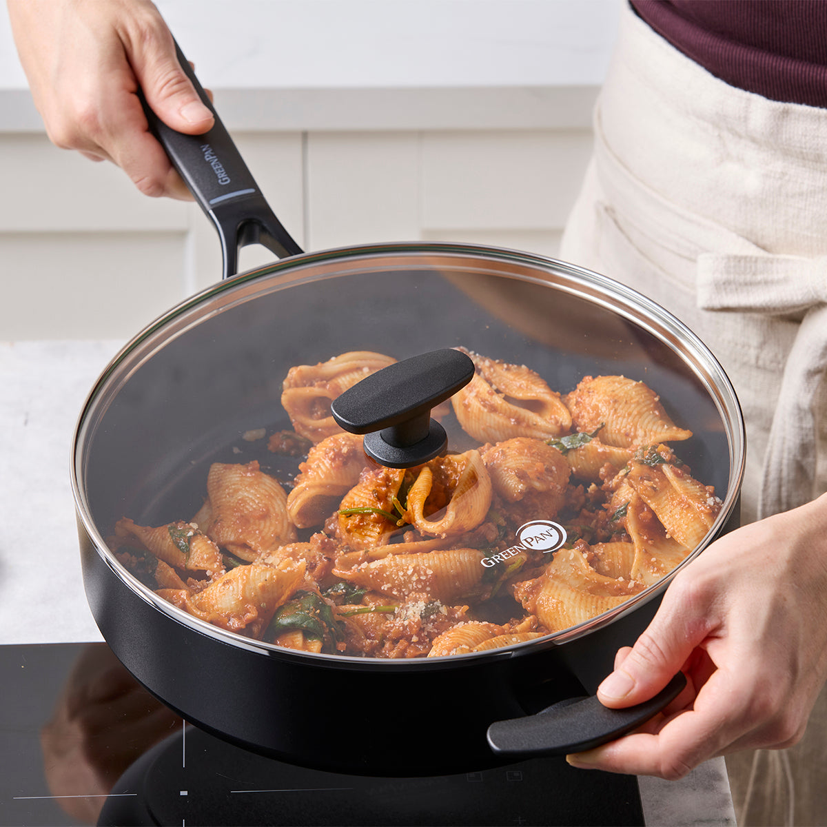 Smart Ceramic Non-Stick 4.2-Litre Sauté Pan with Lid