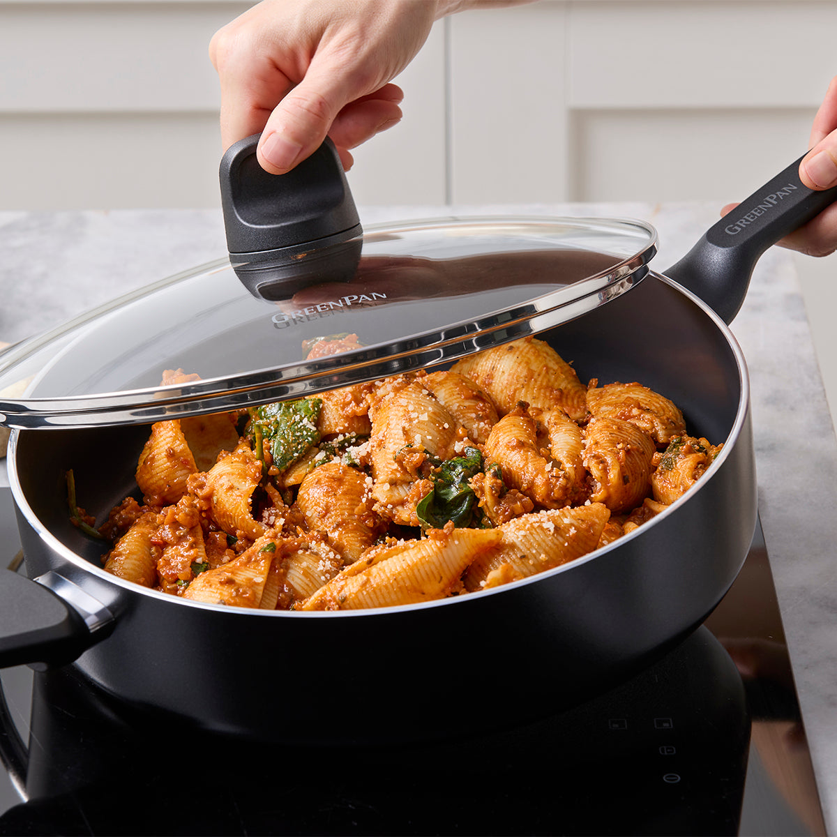 Memphis Ceramic Non-Stick 4.2-Litre Sauté Pan with Lid