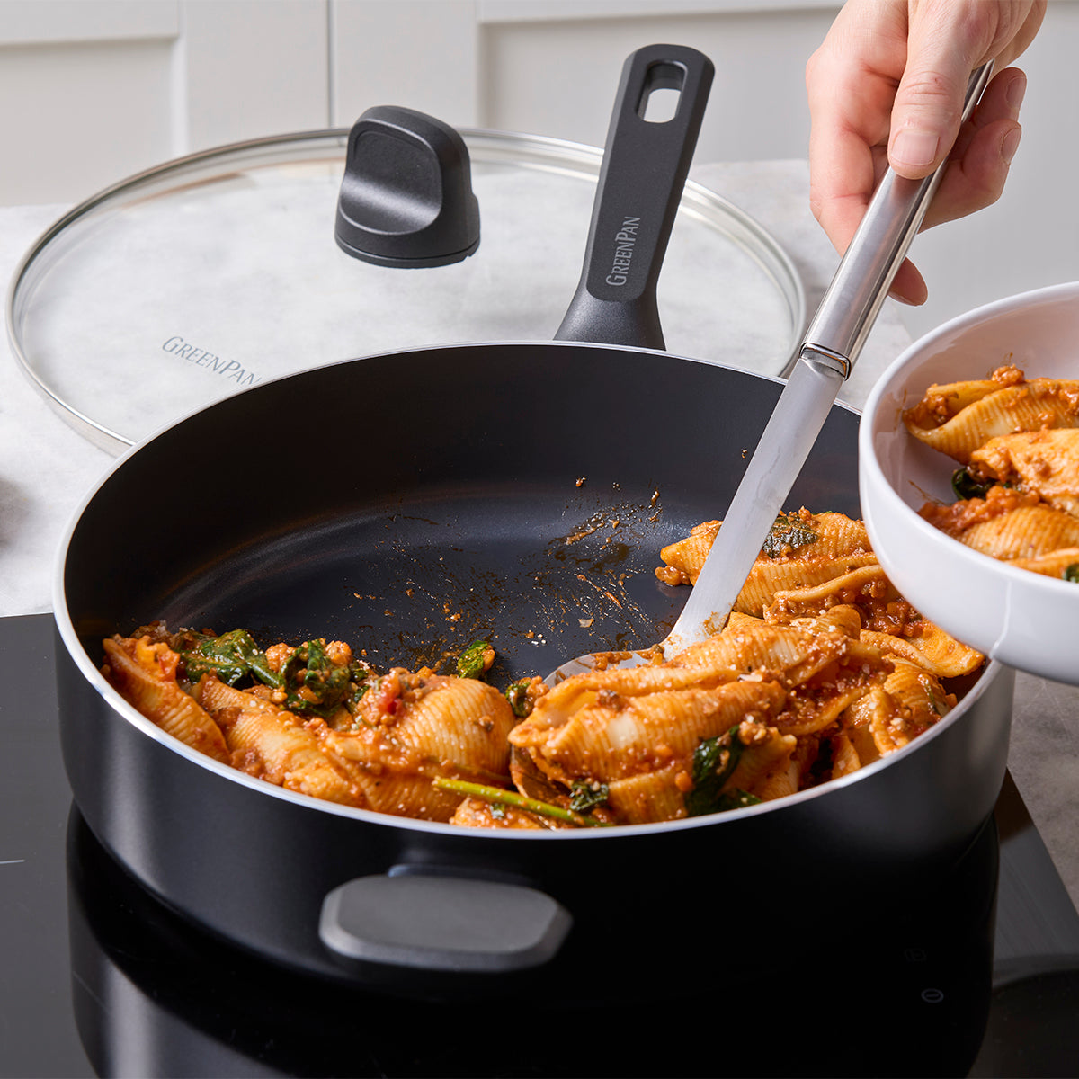 Memphis Ceramic Non-Stick 4.2-Litre Sauté Pan with Lid