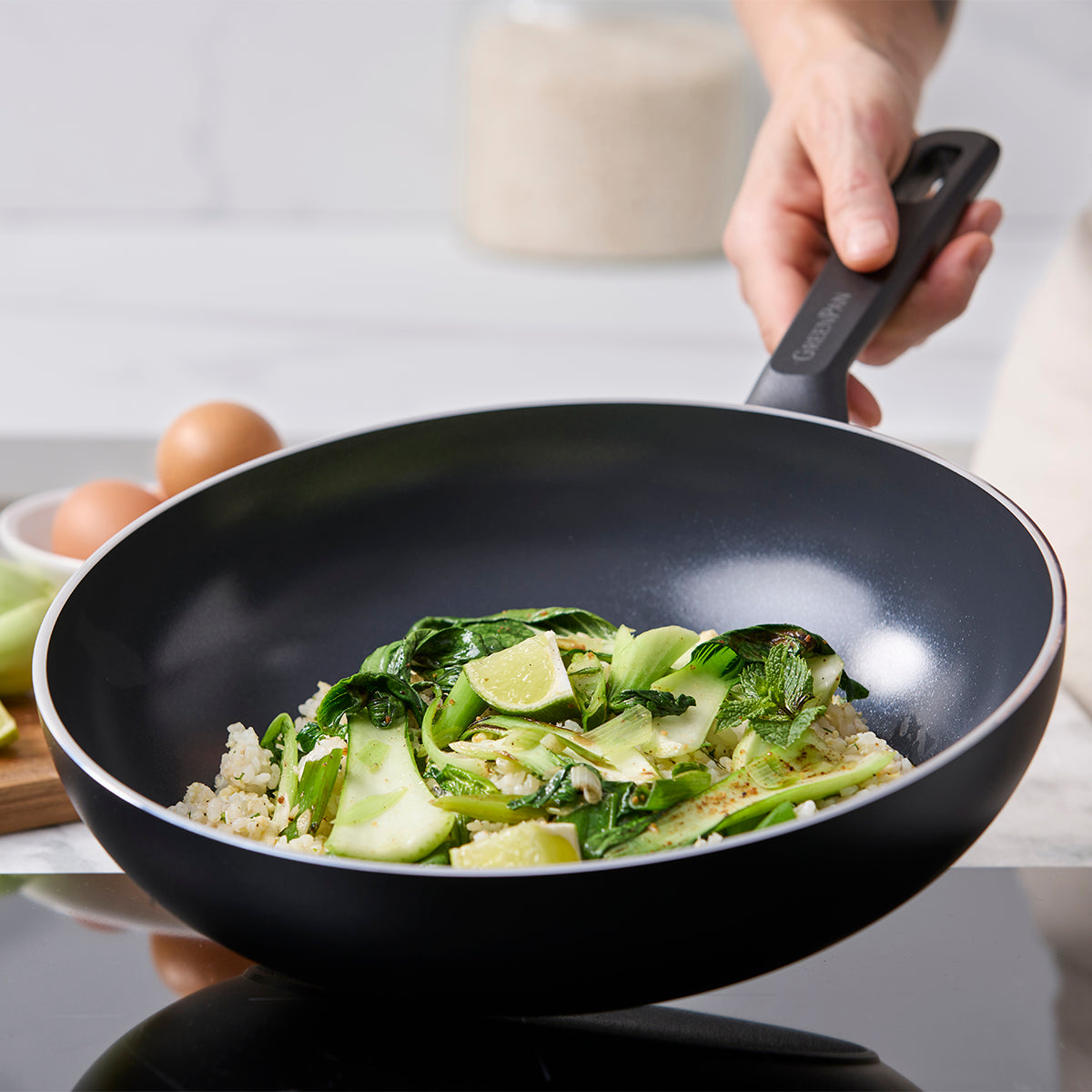 Memphis Ceramic Non-Stick 28 cm Wok