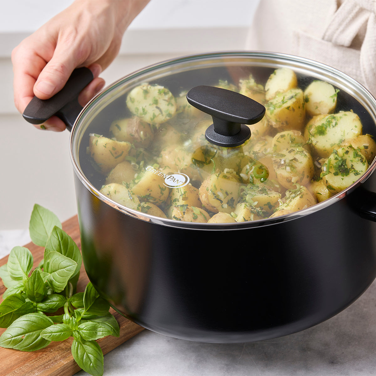 Smart Ceramic Non-Stick 5.1-Litre Stockpot with Lid