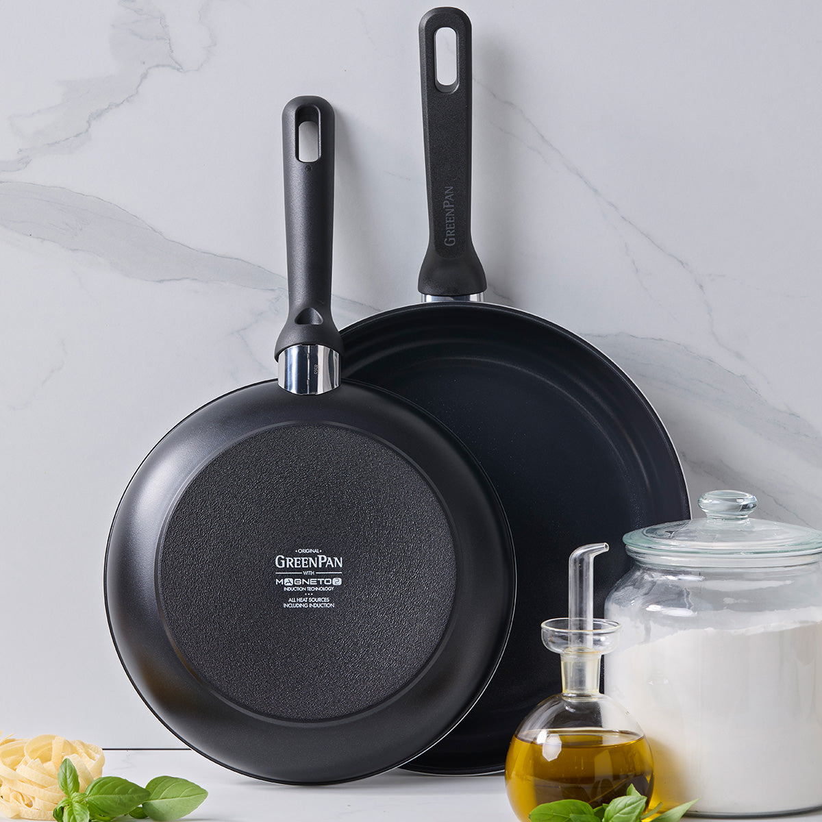 Memphis Ceramic Non-Stick 24 cm and 28 cm Frypan Set