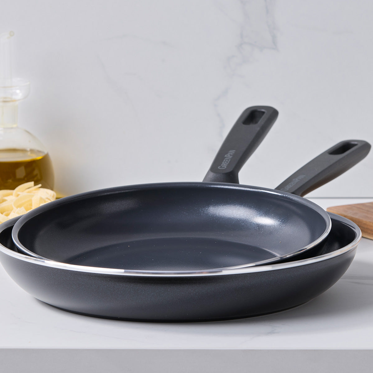 Memphis Ceramic Non-Stick 24 cm and 28 cm Frypan Set