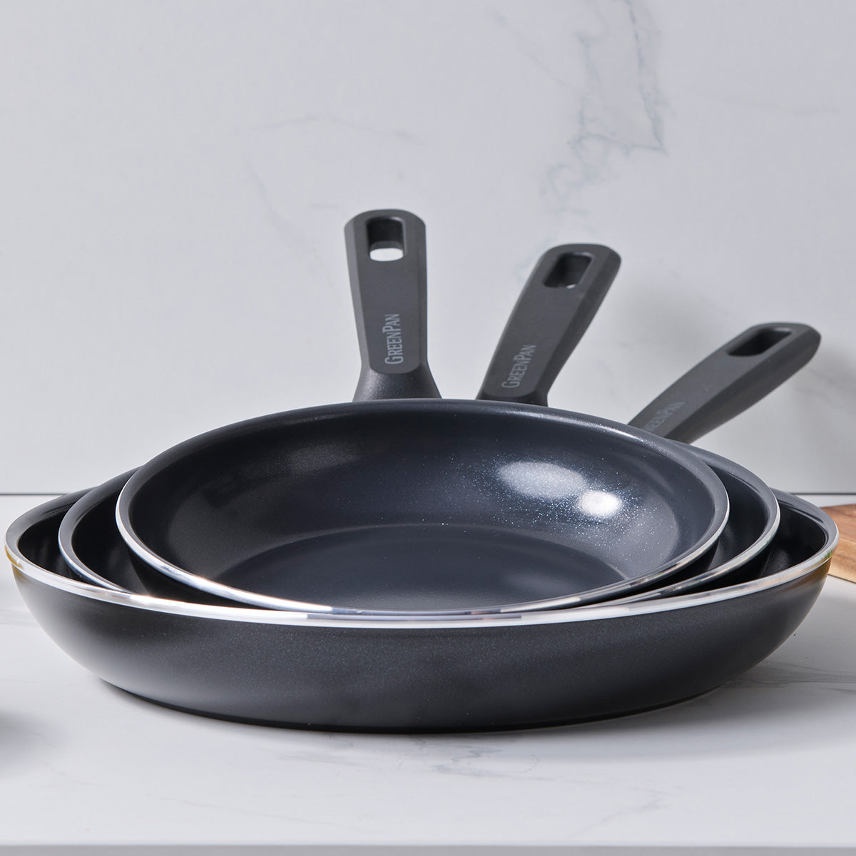 Memphis Ceramic Non-Stick 20 cm, 24 cm and 28 cm Frypan Set