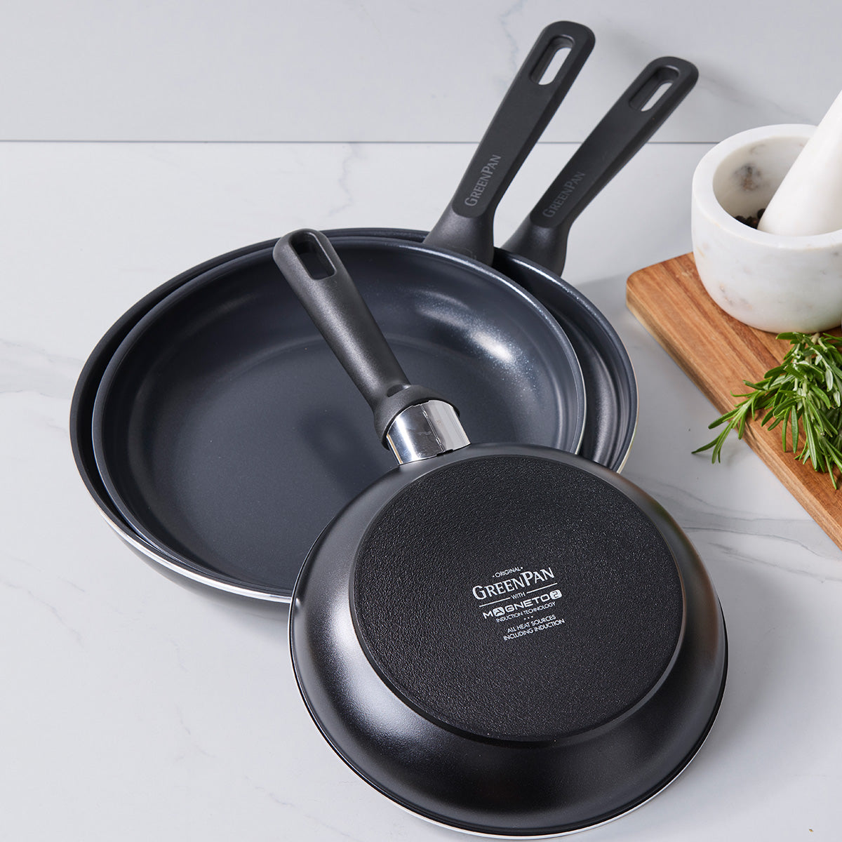 Memphis Ceramic Non-Stick 20 cm, 24 cm and 28 cm Frypan Set