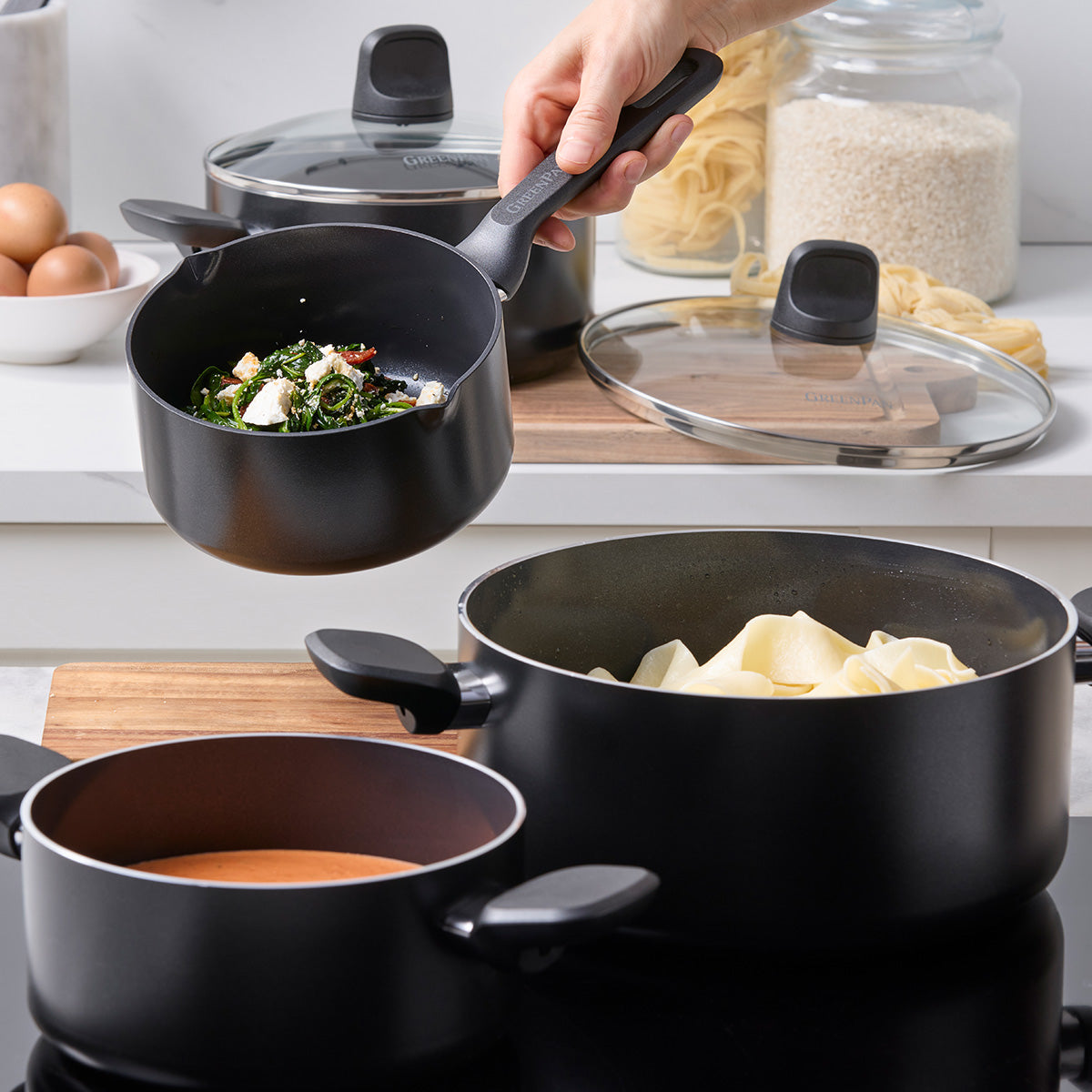 Memphis Ceramic Non-Stick 7-Piece Cookware Set