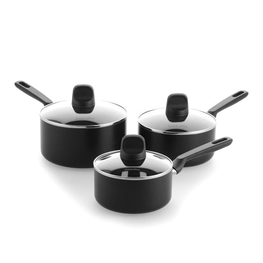 Memphis Ceramic Non-Stick 6-Piece Saucepan Set with Lids