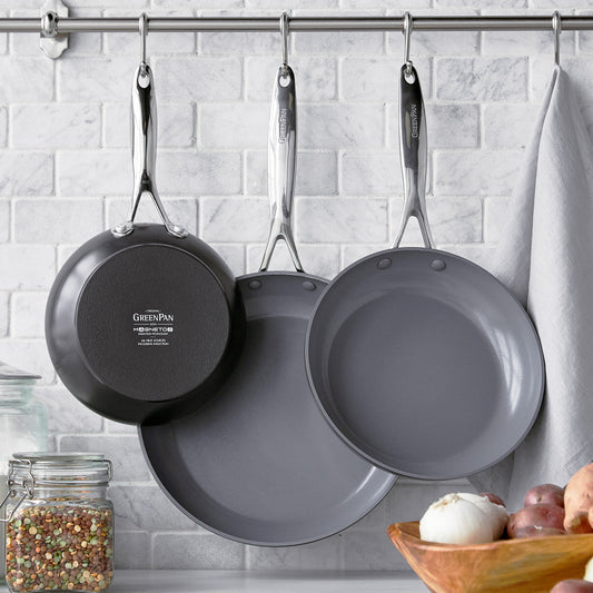 Valencia Pro Ceramic Non-Stick 20 cm, 24 cm, and 28 cm Frypan Set | Gray