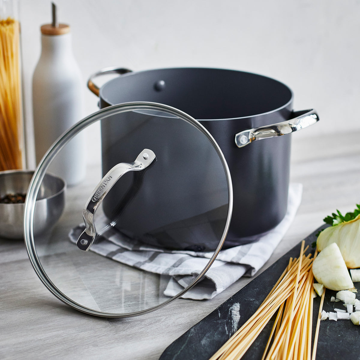 Valencia Pro Ceramic Non-Stick 19-Piece Cookware Set | Gray