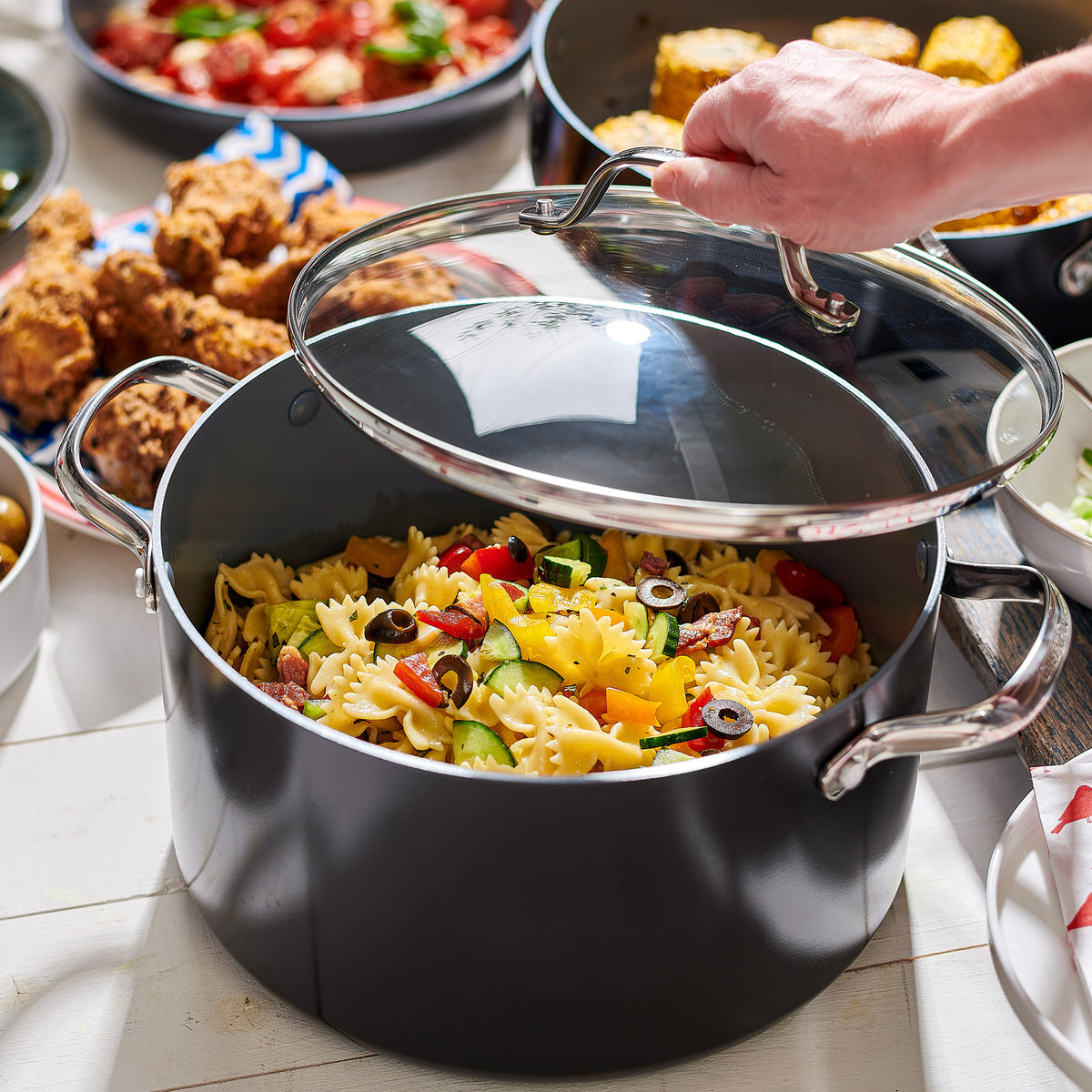Valencia Pro Ceramic Non-Stick 19-Piece Cookware Set | Gray