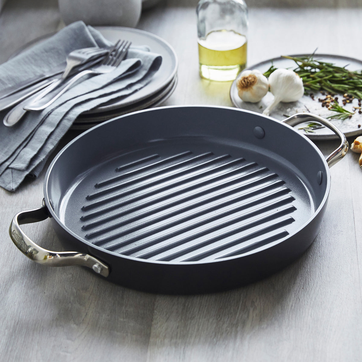 Valencia Pro Ceramic Non-Stick 19-Piece Cookware Set | Gray