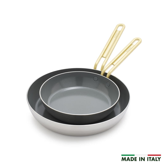 Stanley Tucci™ Stainless Steel Ceramic Non-Stick 20 cm and 26 cm Frypan Set