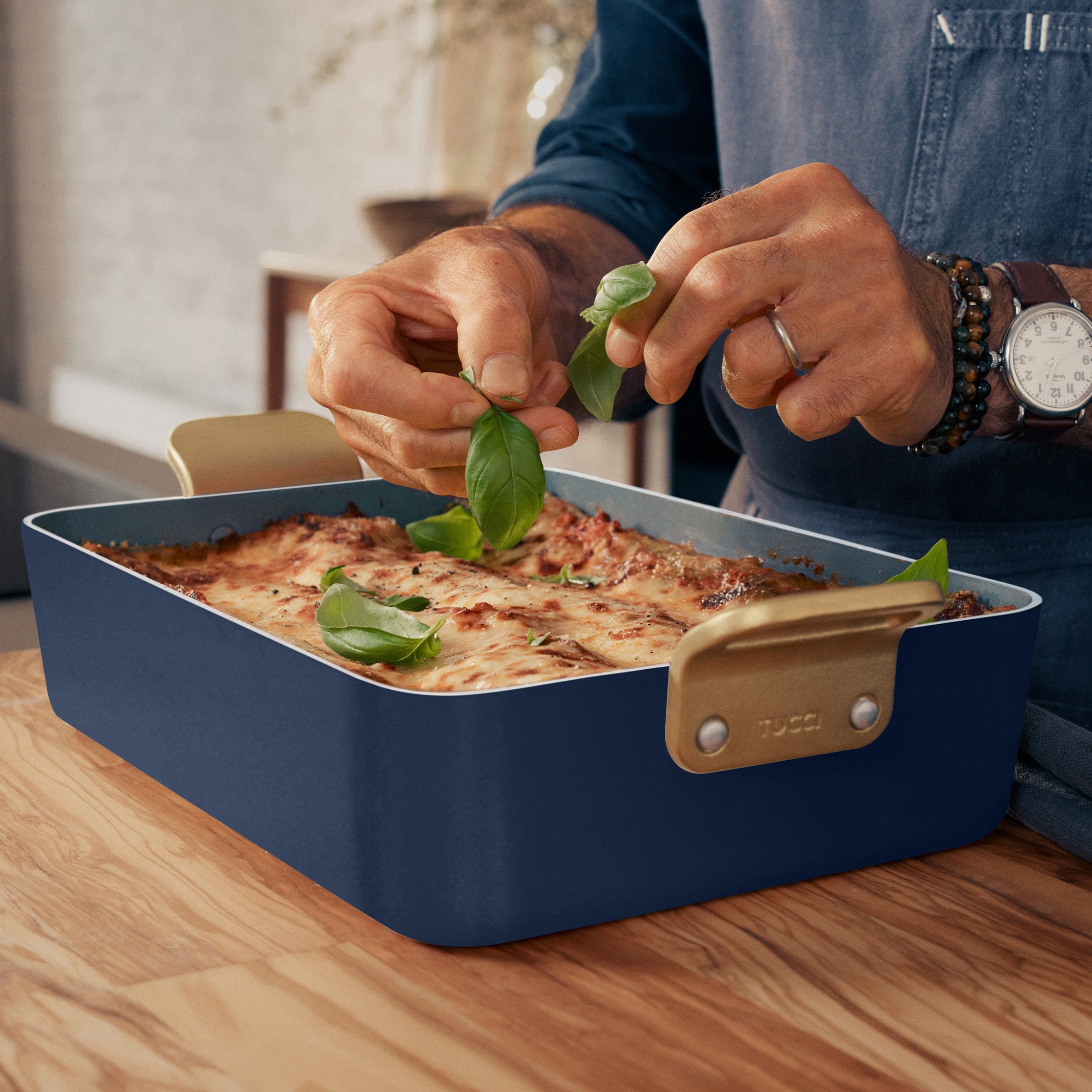 Stanley Tucci™ Ceramic Non-Stick Lasagna Pan | Marino Blue