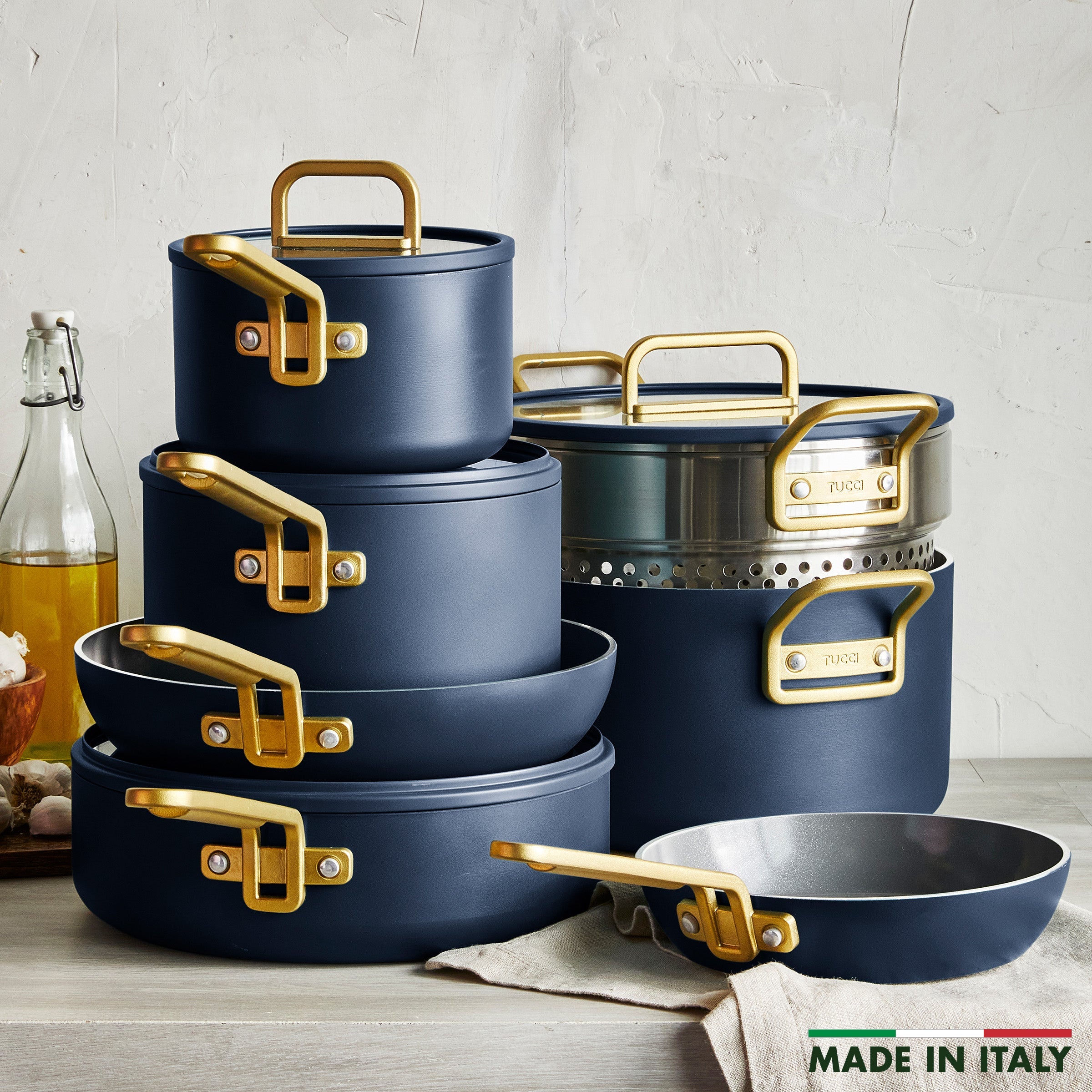 Stanley Tucci™ Ceramic Non-Stick 11-Piece Cookware Set | Marino Blue