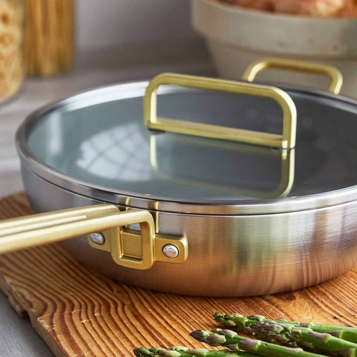 Stanley Tucci™ Stainless Steel Ceramic Non-Stick 4.25-Litre Stanley Pan Jr. with Lid