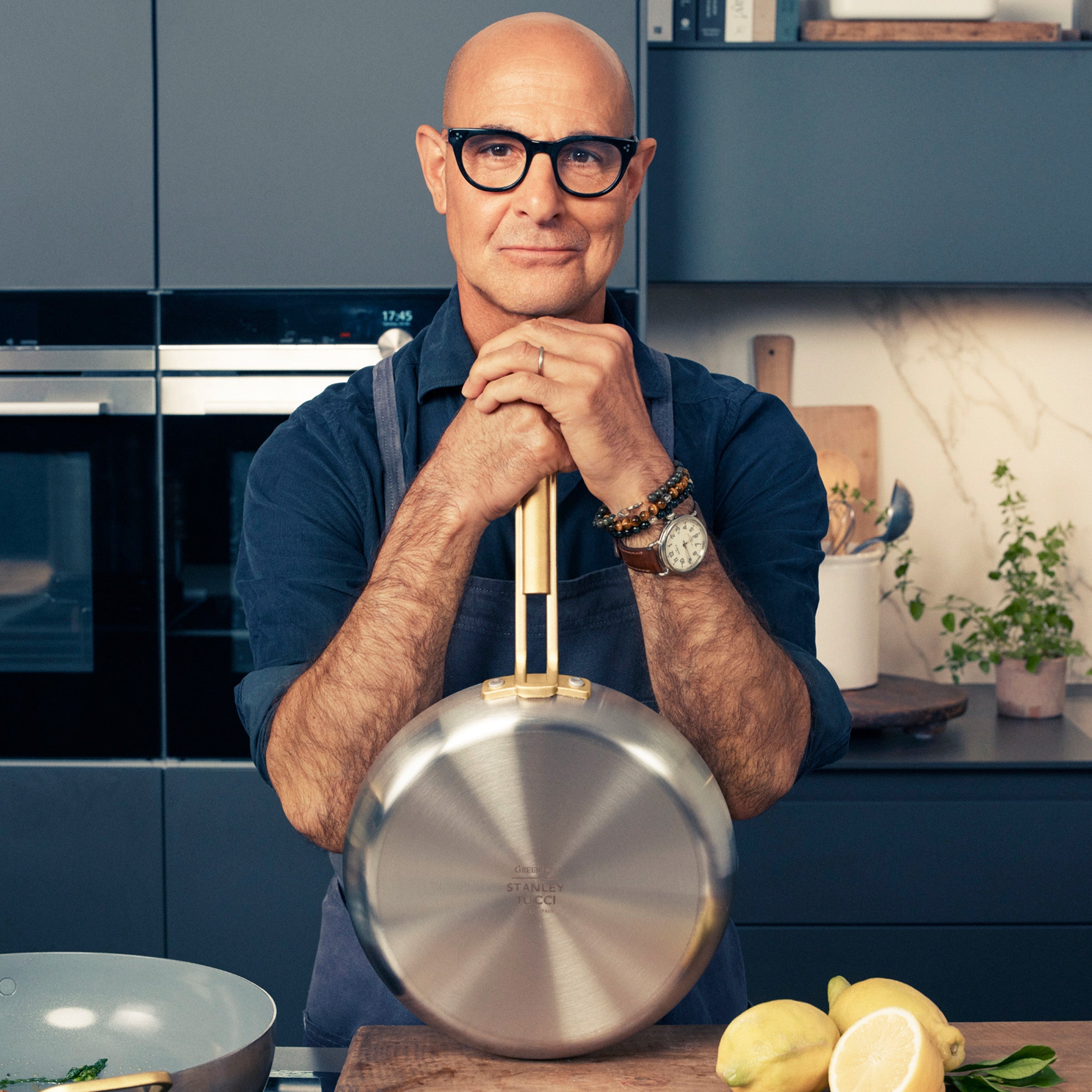 Stanley Tucci™ Stainless Steel Ceramic Non-Stick 20cm, 26cm and 30cm Frypan Set