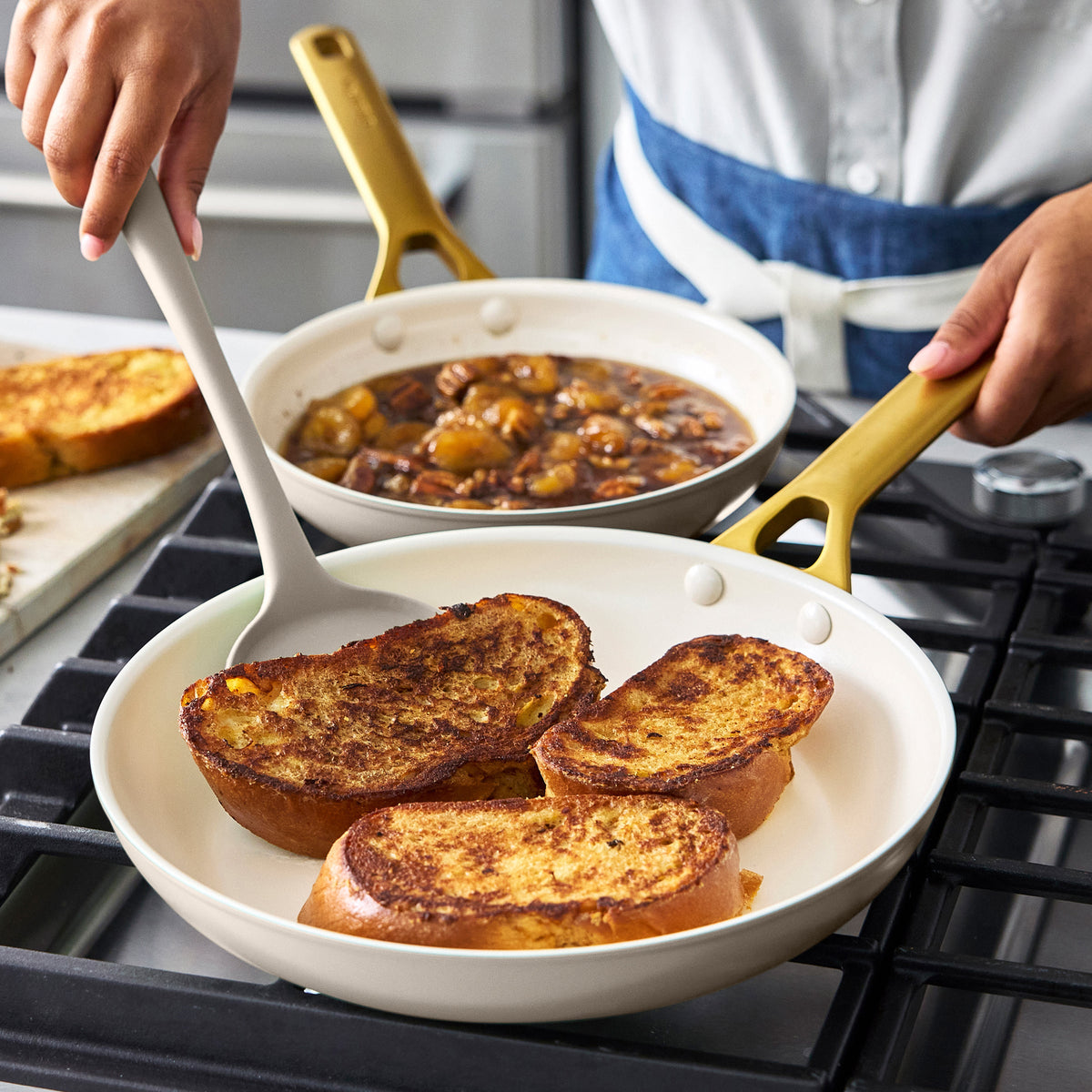 Reserve Pro Ceramic Non-Stick 26 cm and 30 cm Frypan Set | Macadamia