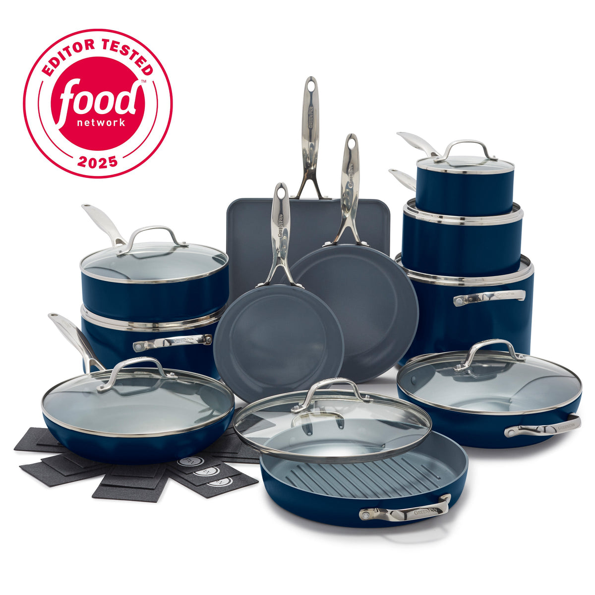 Valencia Pro Ceramic Non-Stick 19-Piece Cookware Set | Twilight