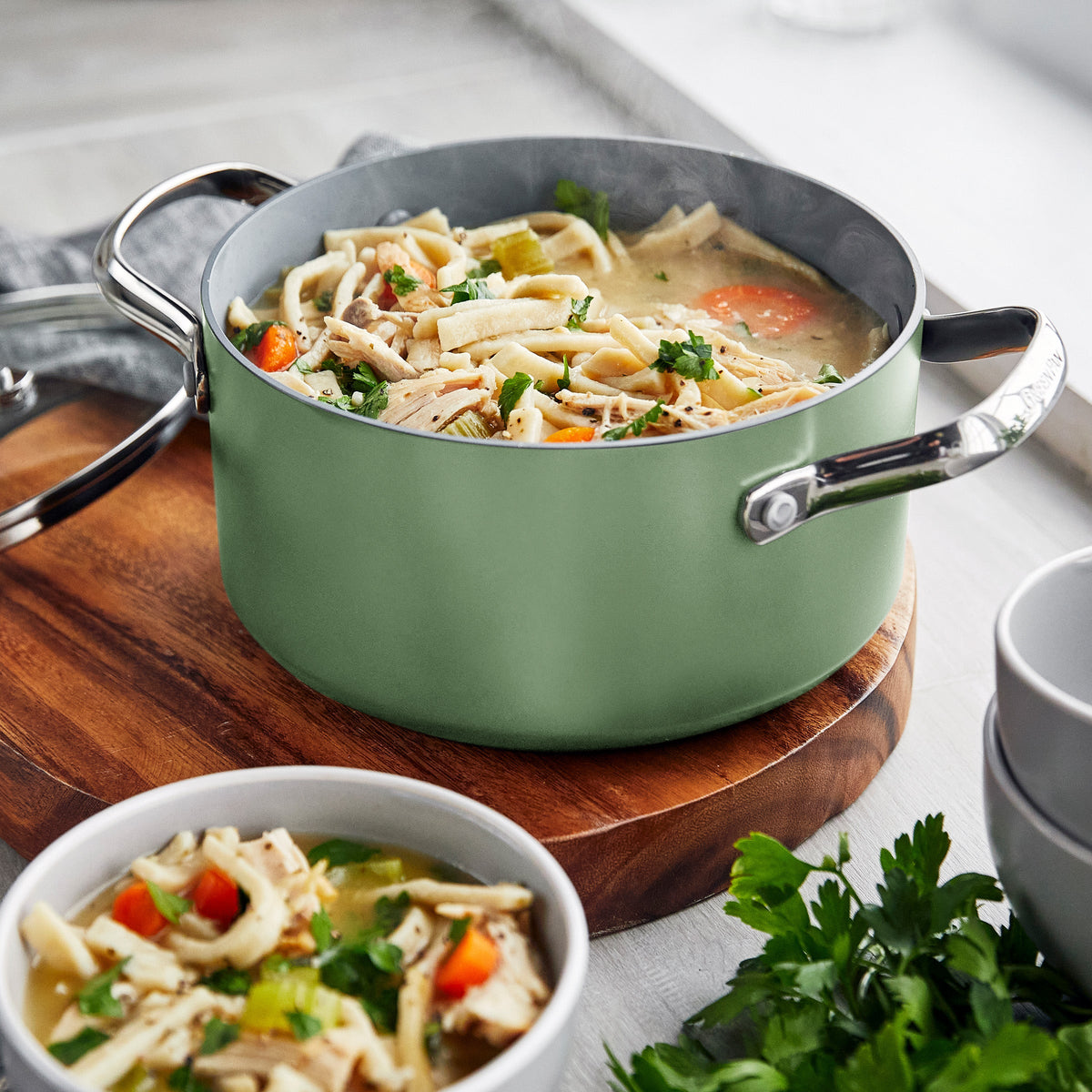 Valencia Pro Ceramic Non-Stick 19-Piece Cookware Set | Sage