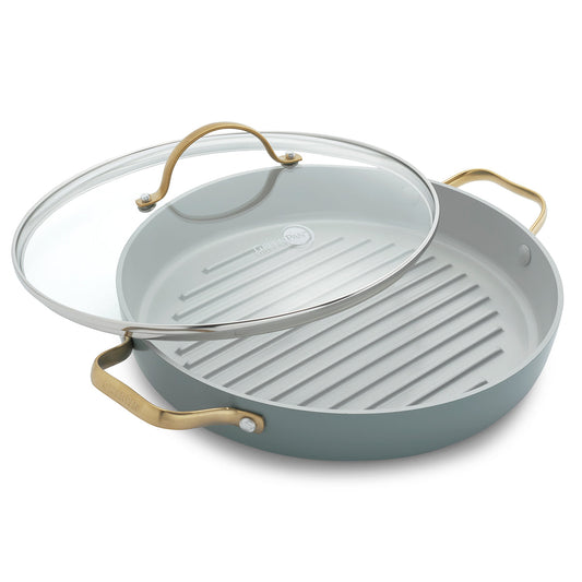 Reserve Ceramic Non-Stick 28cm Grill Pan | Smoky Blue