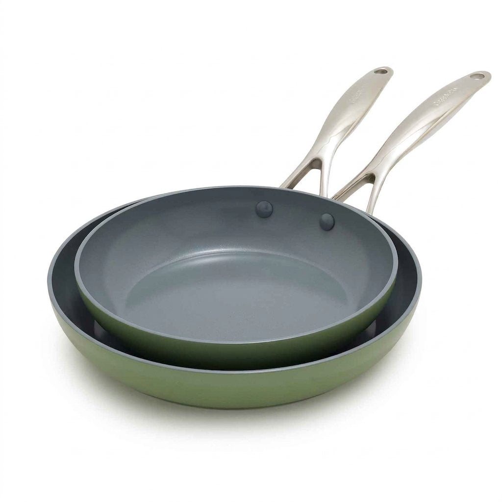 Valencia Pro Ceramic Non-Stick 24 cm and 28 cm Frypan Set | Sage