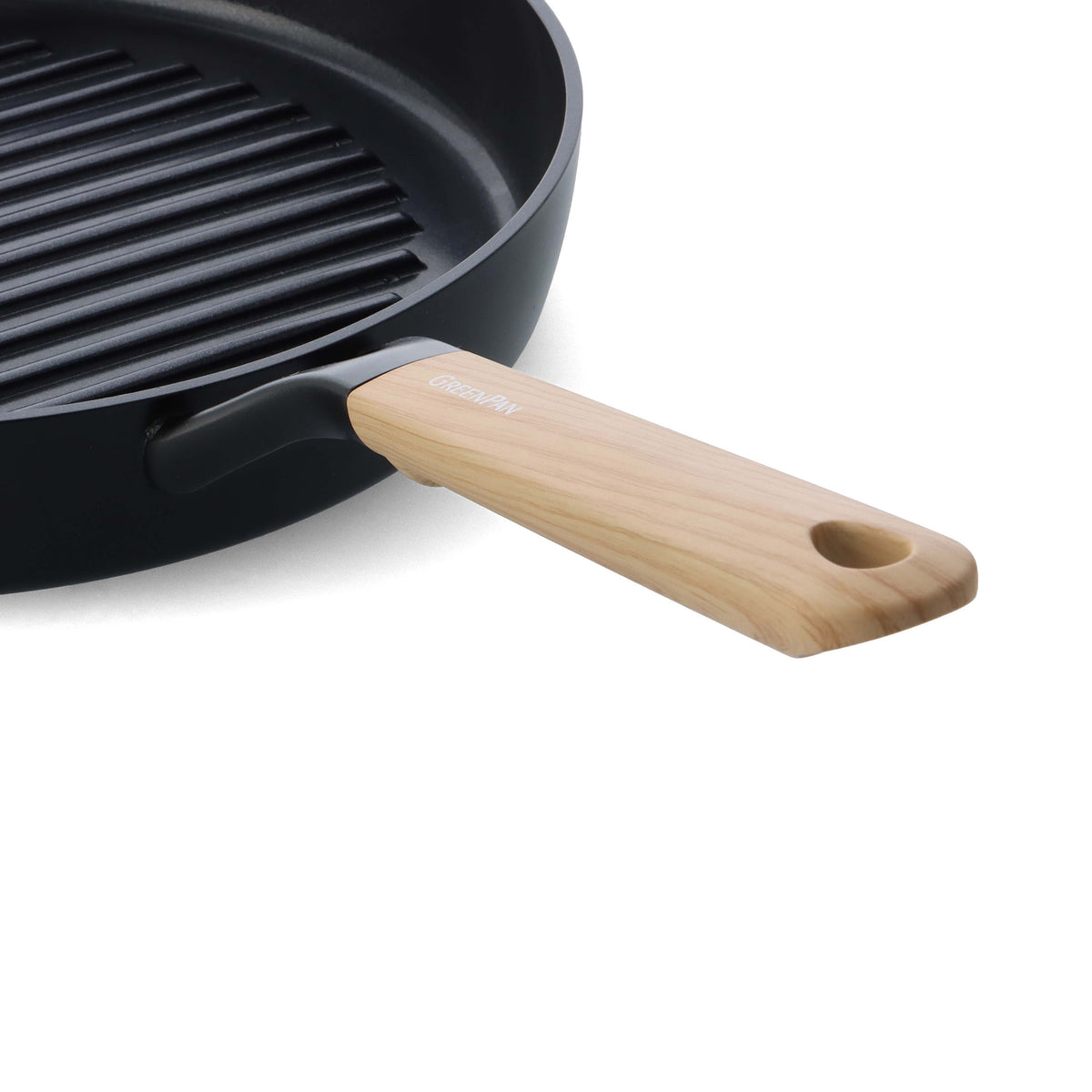 Eco-SmartShape Ceramic Non-Stick 28 cm Grill Pan | Light-Wood Handle