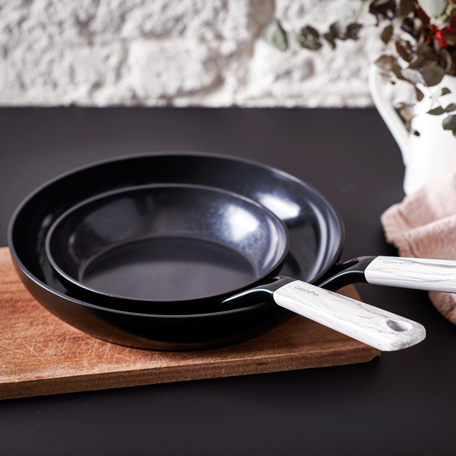 Smart Collection Marble 2pc Frying Pan Set